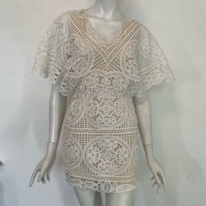 Soieblu White Lace Mini Dress NWOT Size S
